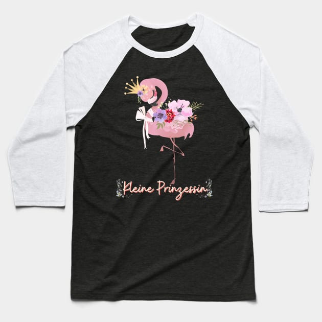 Flamingo Kleine Prinzessin Blumen Süß.png Baseball T-Shirt by Maggini Art